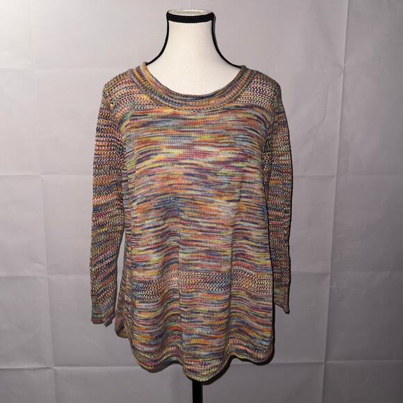 John Paul Richard colorful long sleeve knit sweater women’s size large - Picture 1 of 5